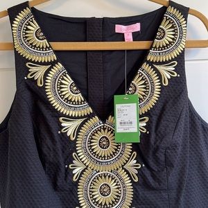 NWT Lilly Pulitzer Gabby Shift Dress sz 14 Black